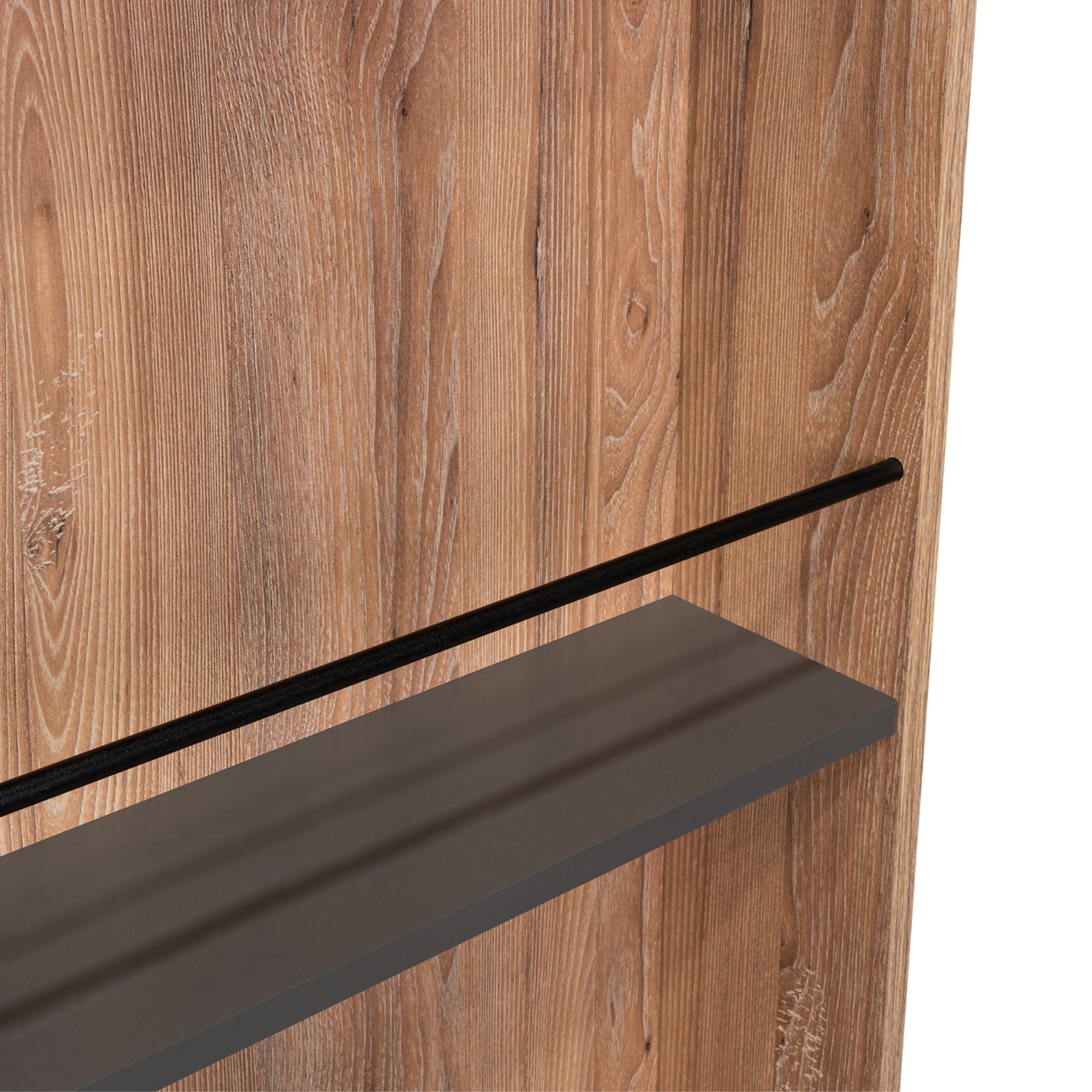 BAR ESQUINERO SALEM 2 CAJONES MIEL Y PLOMO 180X50X50 CM - 9
