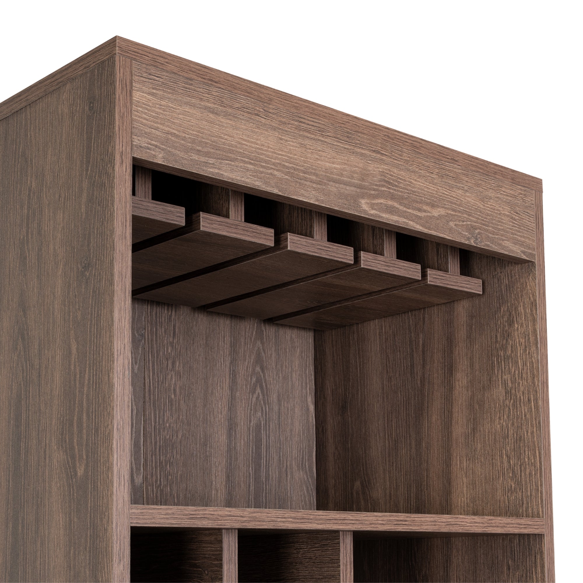 BAR ALTO SYRAH 180X51X32 CM COÑAC CON PORTACOPAS - 11