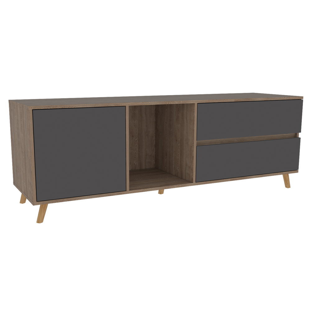RACK TV 65' SALEM MIEL Y PLOMO 58,4X154,4X38 CM - 3