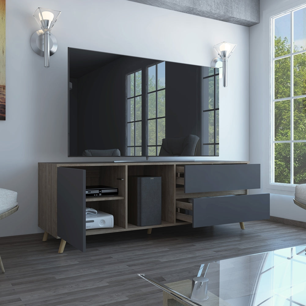 RACK TV 65' SALEM MIEL Y PLOMO 58,4X154,4X38 CM - 6