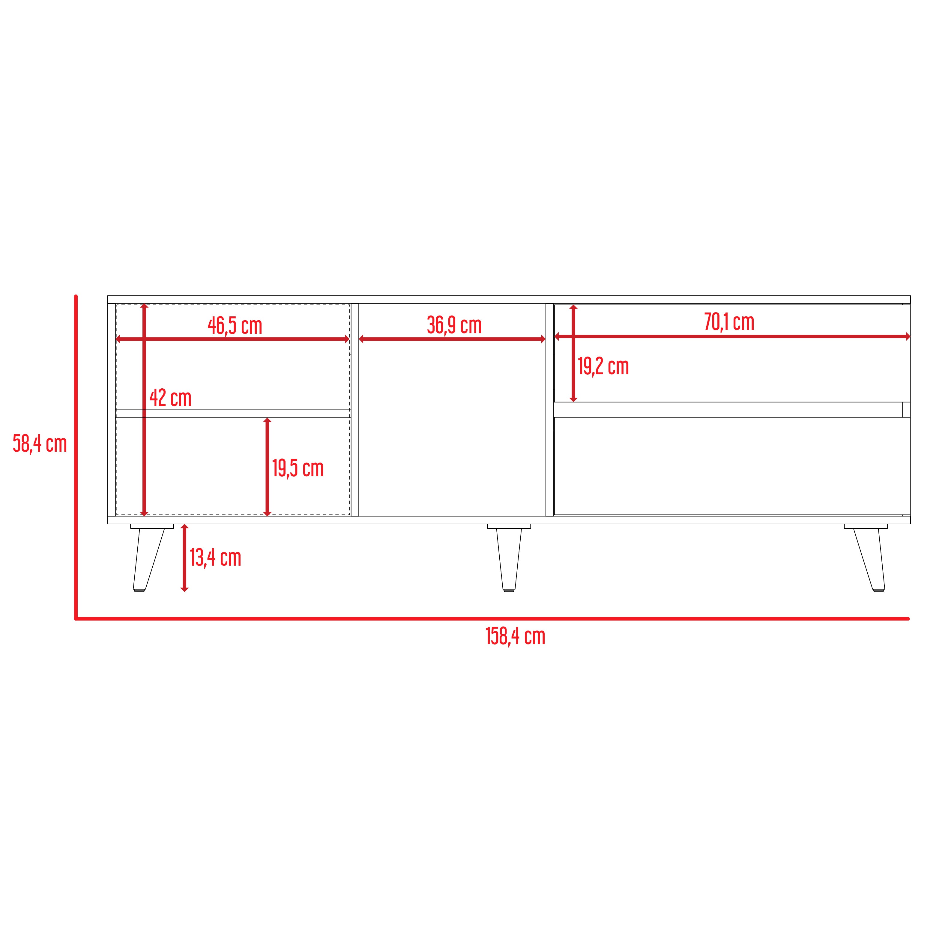 RACK TV 65' SALEM MIEL Y PLOMO 58,4X154,4X38 CM - 8