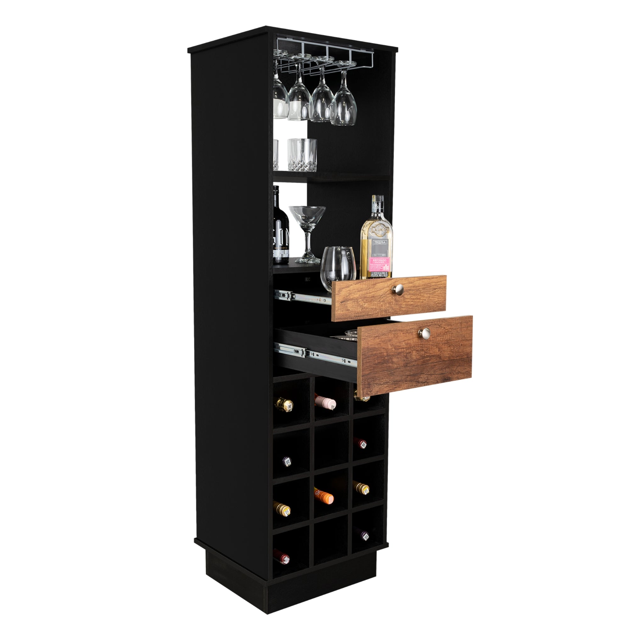 BAR ALTO CLASSIC COLOR CARAMELO Y WENGUE 160X46X40 CM - 1