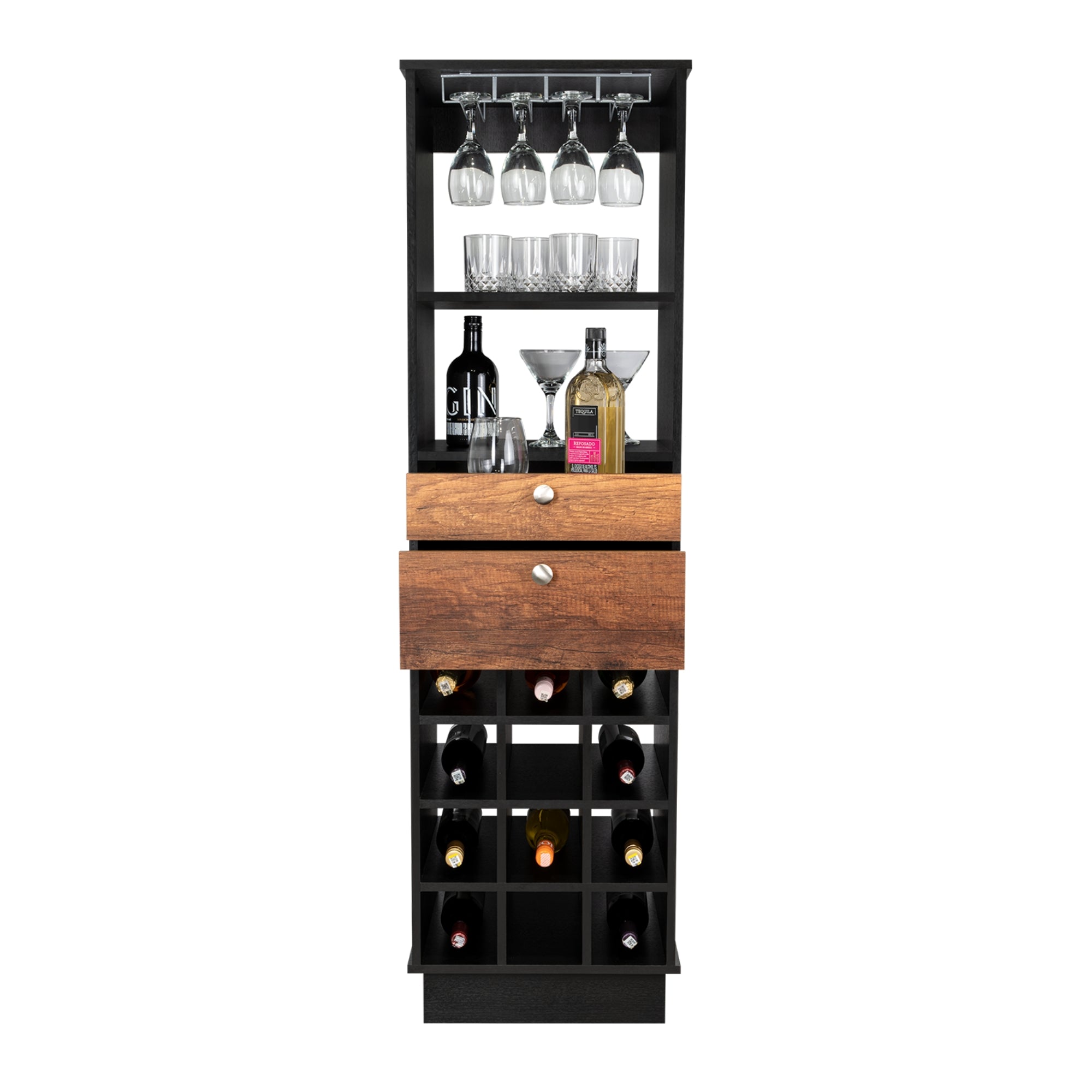 BAR ALTO CLASSIC COLOR CARAMELO Y WENGUE 160X46X40 CM - 5