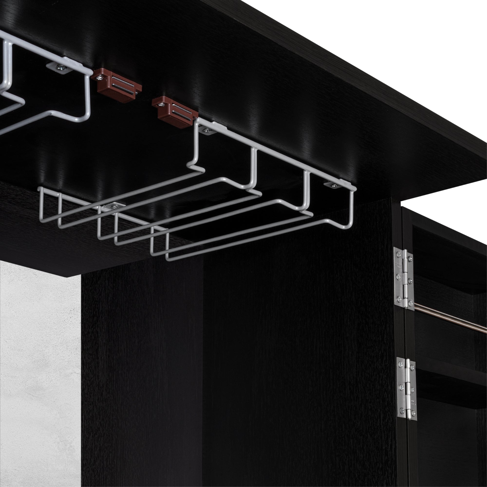 BAR ALTO MALBEC 2 PUERTAS AMPLIO ESPACIO WENGUE CON PORTACOPAS - 7
