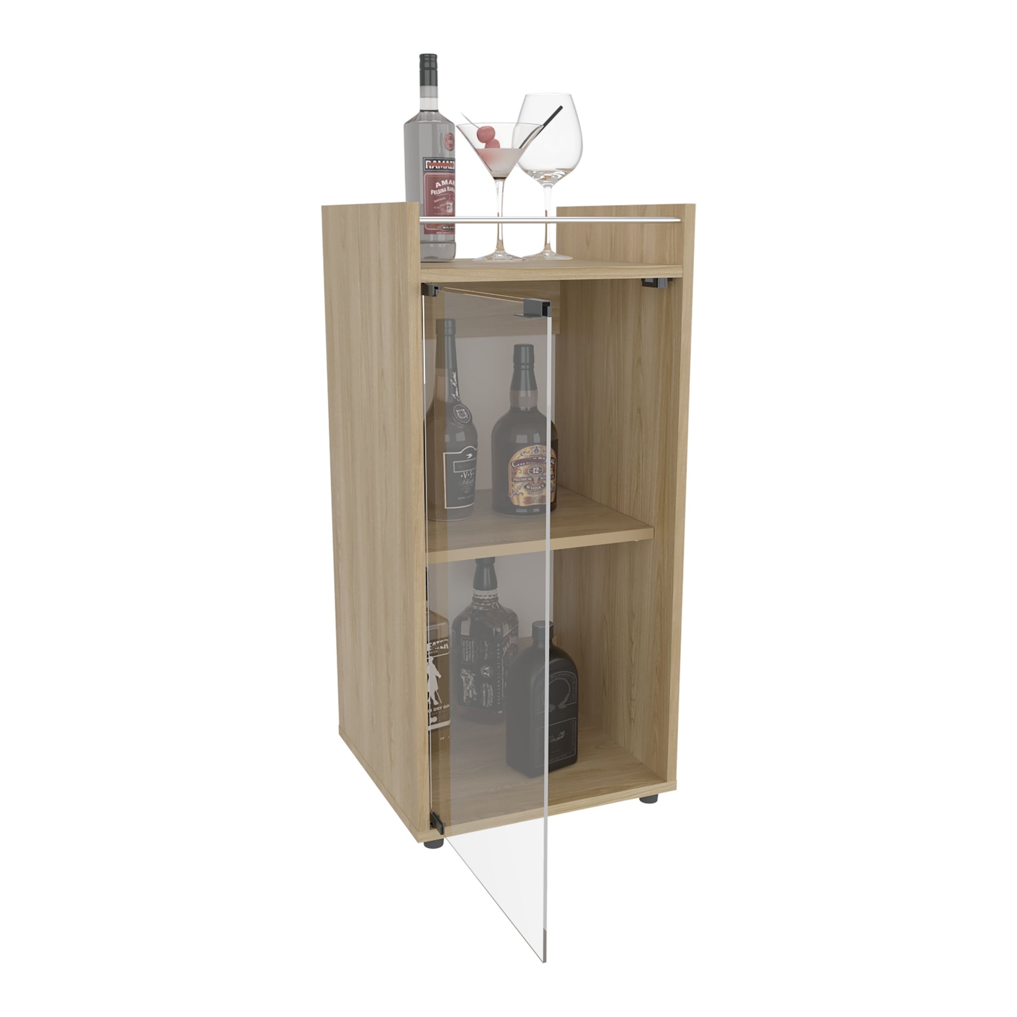 BAR BAJO THEBA 1 PUERTA VIDRIO 81,3X38,1X37,6 CM FRESNO - 2