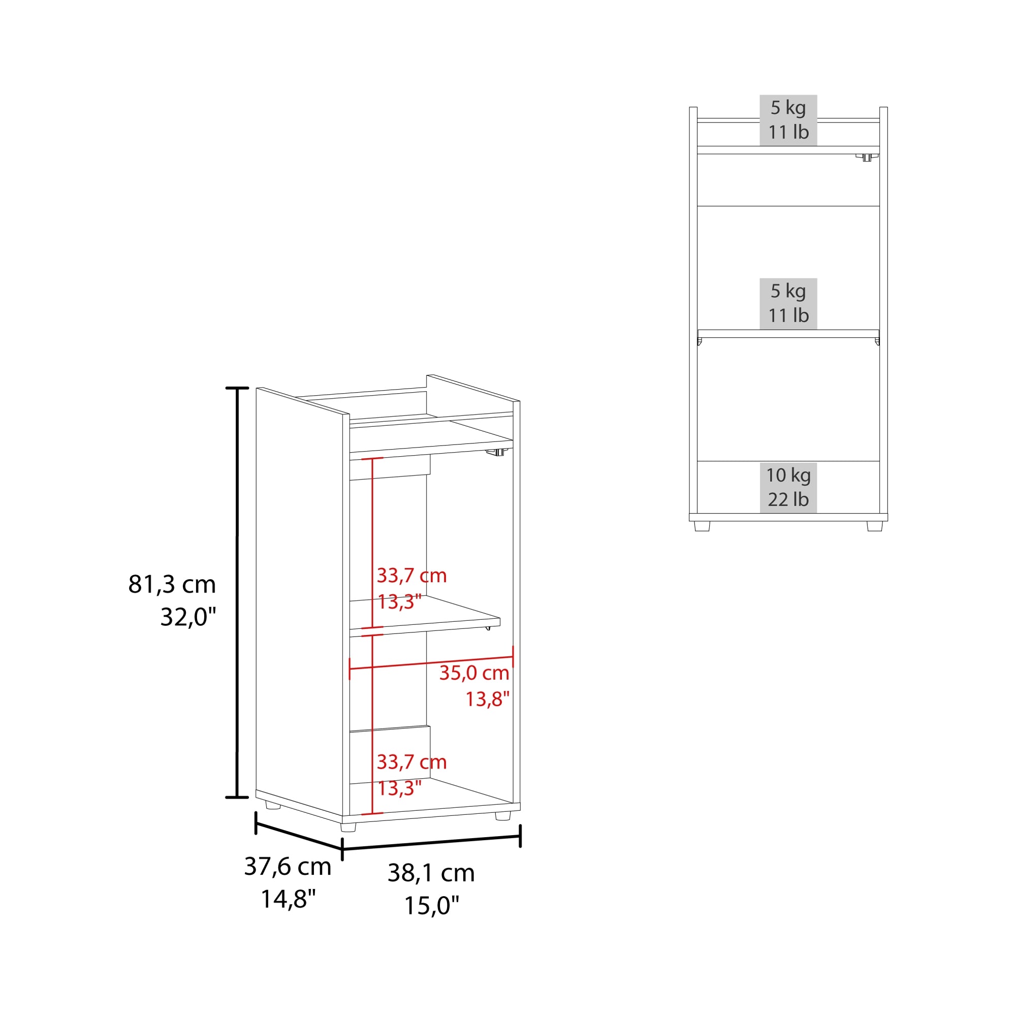 BAR BAJO THEBA 1 PUERTA VIDRIO 81,3X38,1X37,6 CM FRESNO - 7