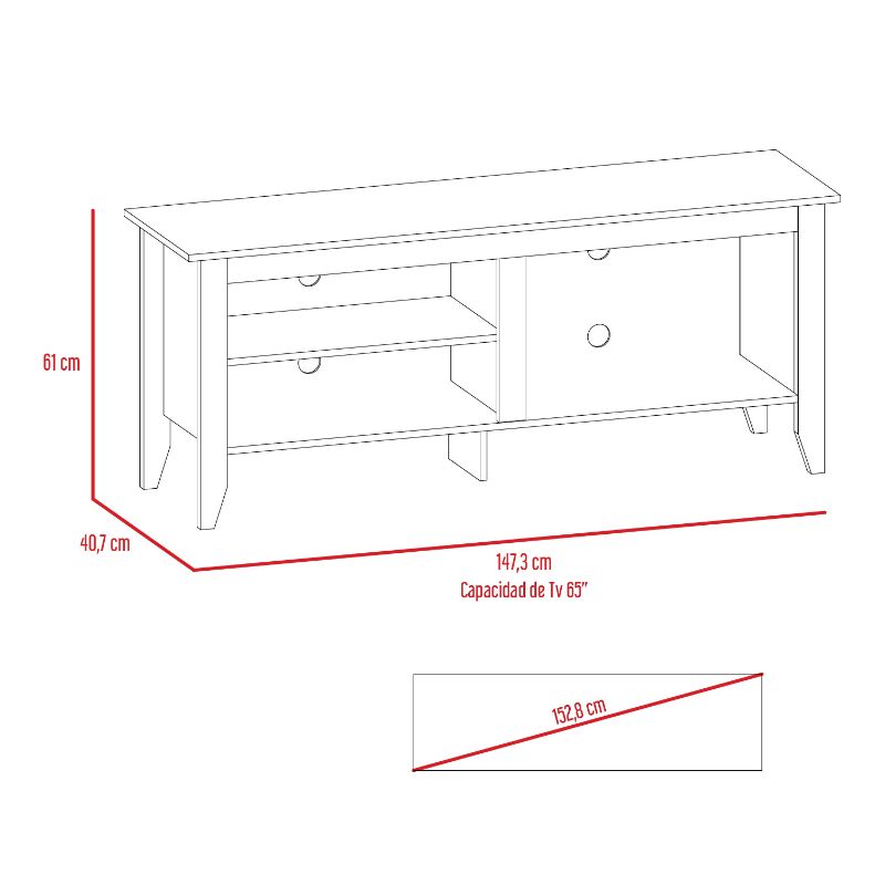 RACK TV 65' ESSENTIAL WENGUE 61X147X40 CM - 5