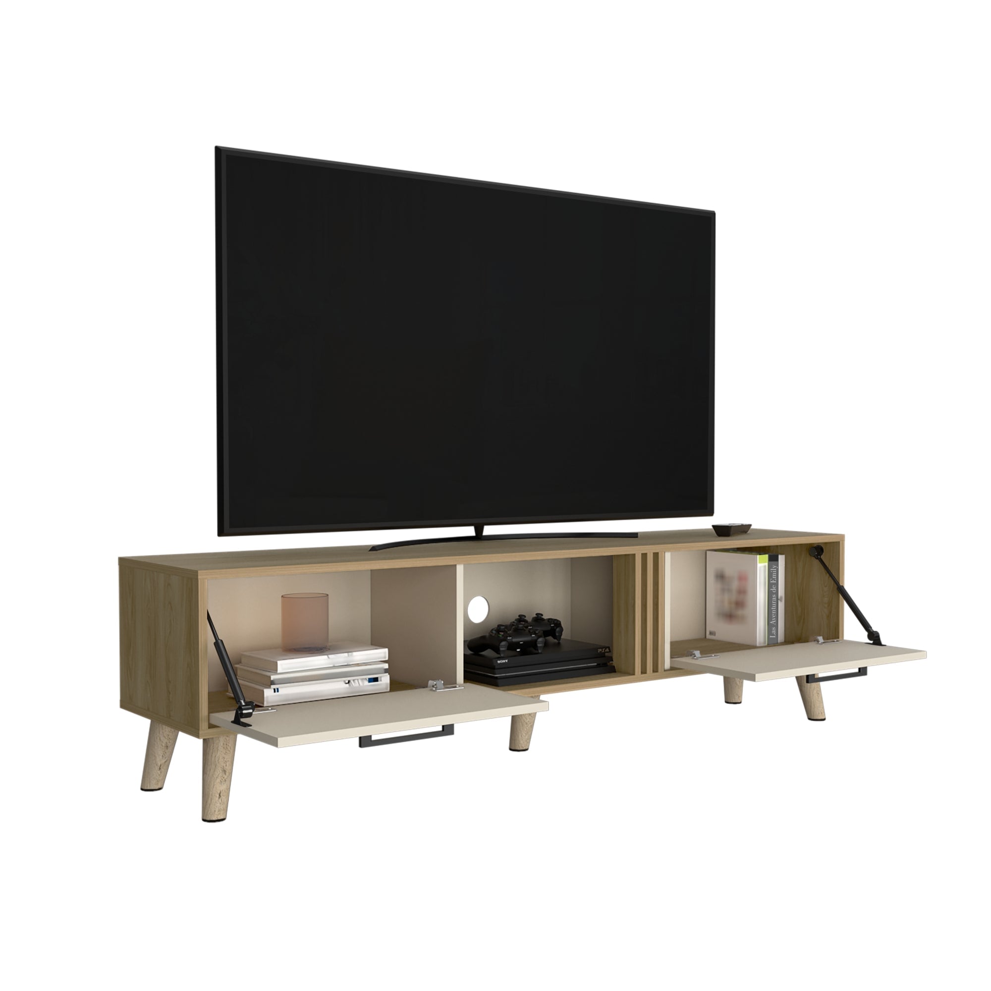 RACK TV 65' VANCE 2 PUERTAS 160X43X35 CM FRESNO Y CAPRI - 1