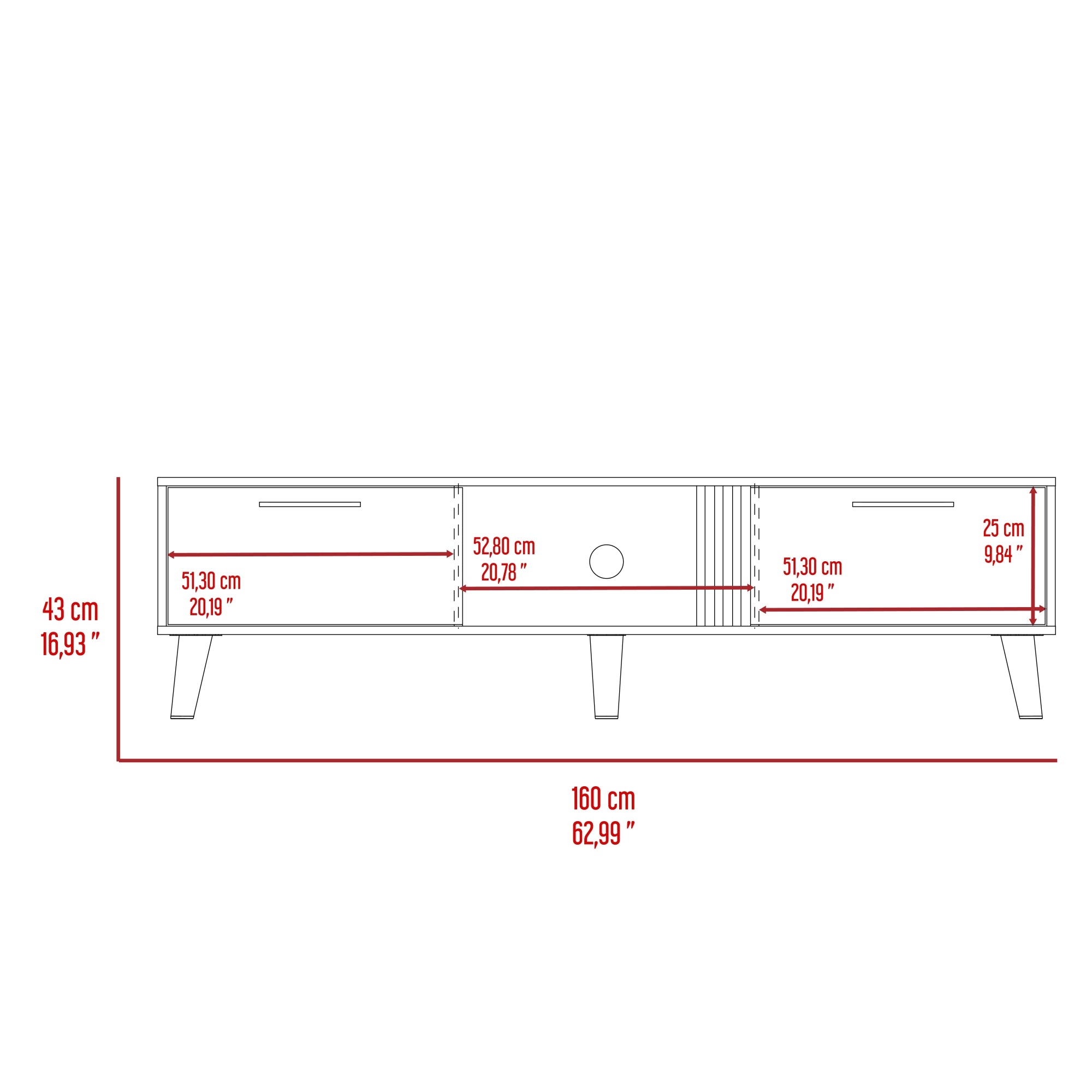 RACK TV 65' VANCE 2 PUERTAS 160X43X35 CM FRESNO Y CAPRI - 8
