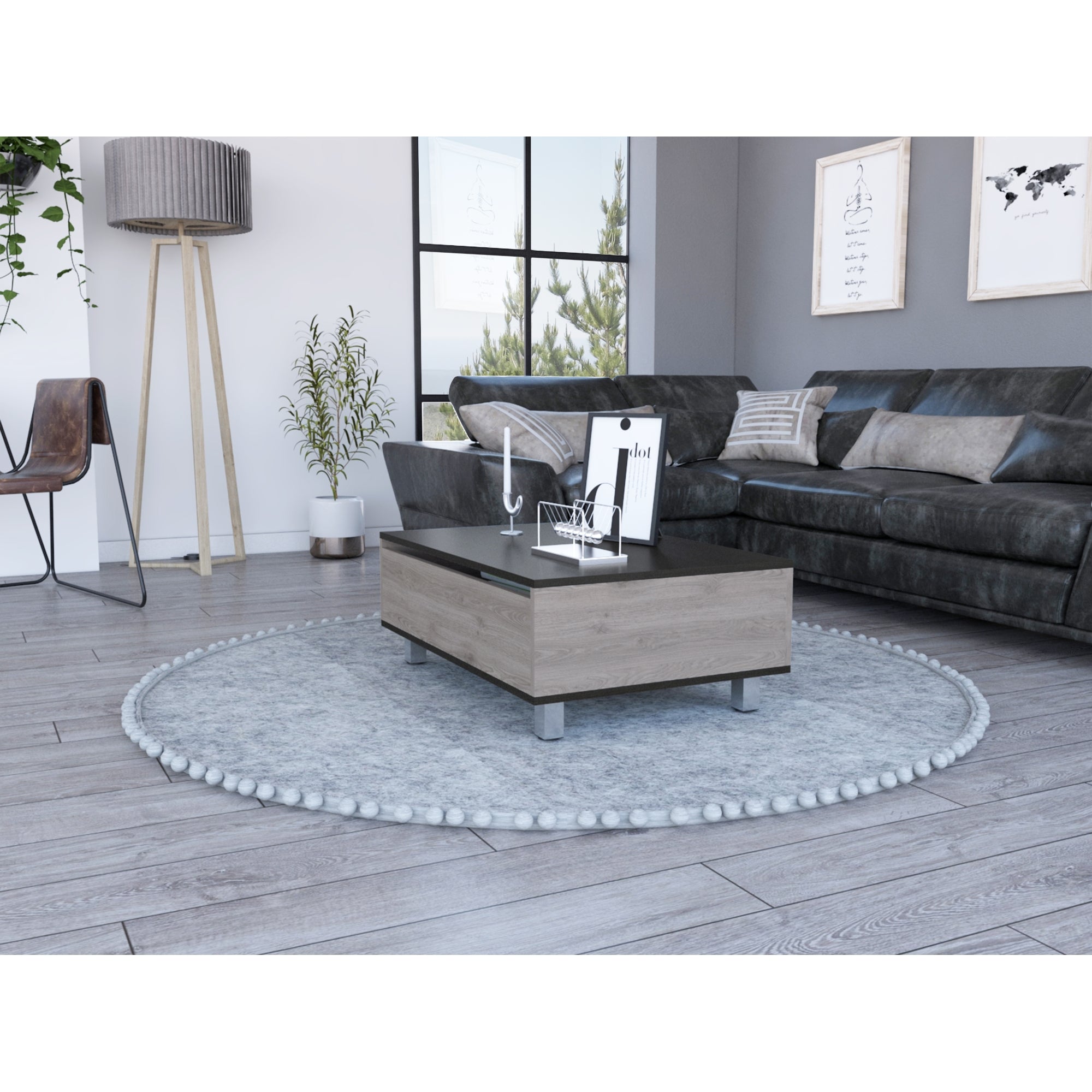MESA FUNCIONAL 5G CENIZA Y WENGUE 43,3X80X54,5 CM - 2