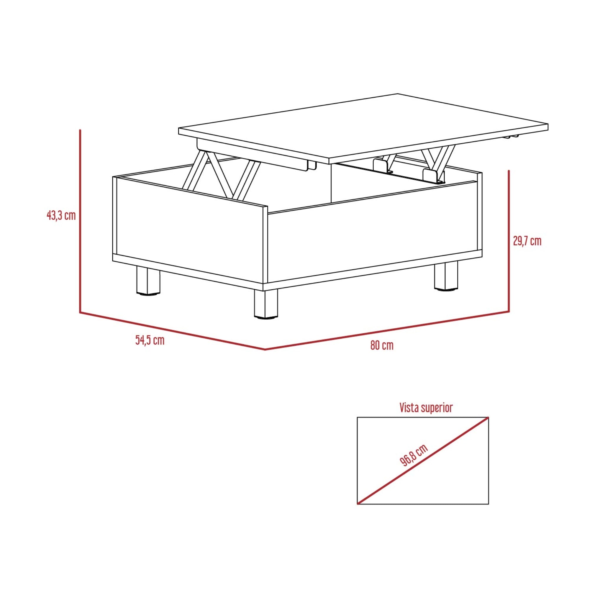 MESA FUNCIONAL 5G CENIZA Y WENGUE 43,3X80X54,5 CM - 3
