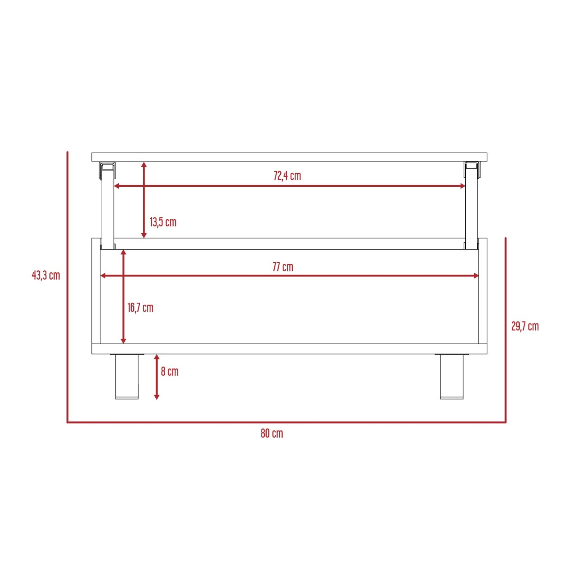 MESA FUNCIONAL 5G CENIZA Y WENGUE 43,3X80X54,5 CM - 4