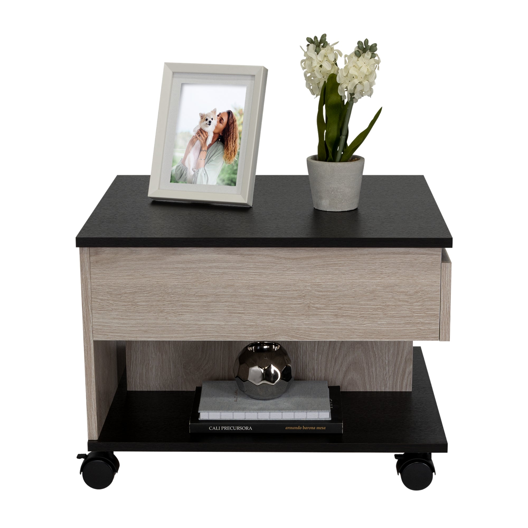 MESA FUNCIONAL 5G CENIZA Y WENGUE 43,3X80X54,5 CM - 5