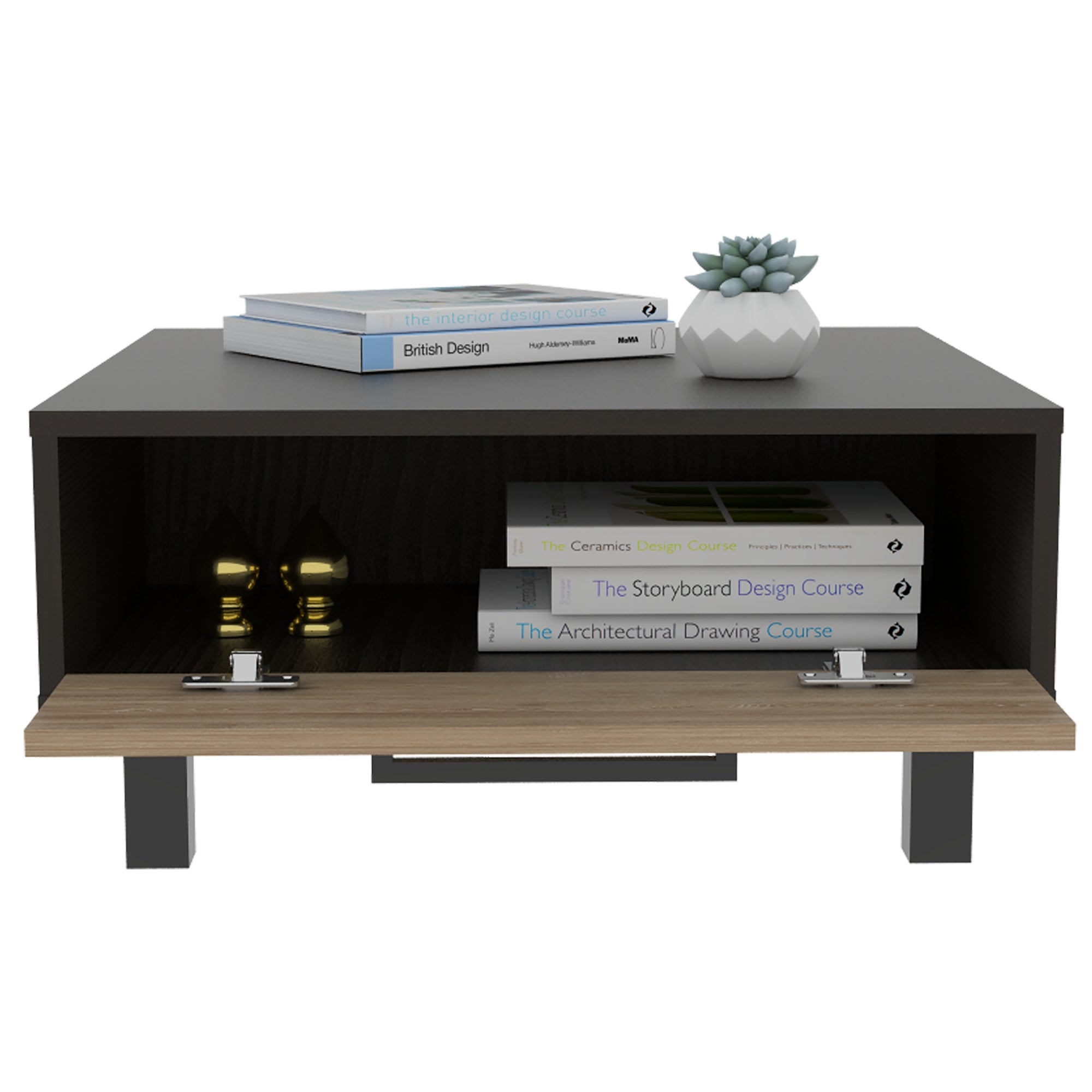 MESA DE CENTRO KAIA 28,3X60X60 CM WENGUE Y MIEL - 1