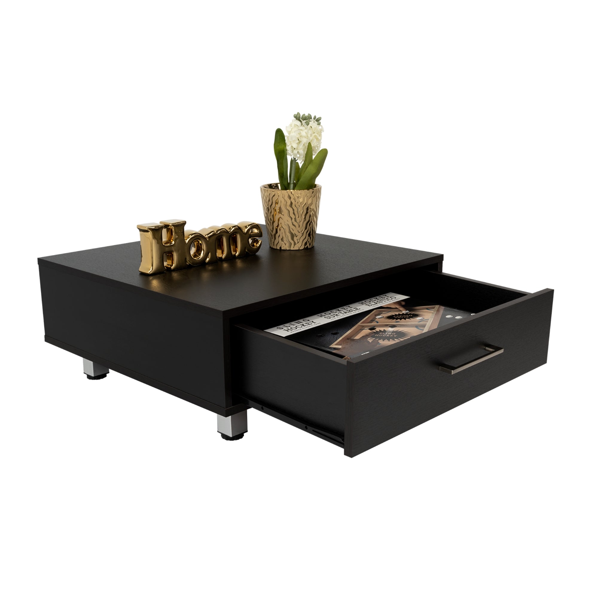 MESA DE CENTRO 1 CAJON 60X60 CM WENGUE - 1