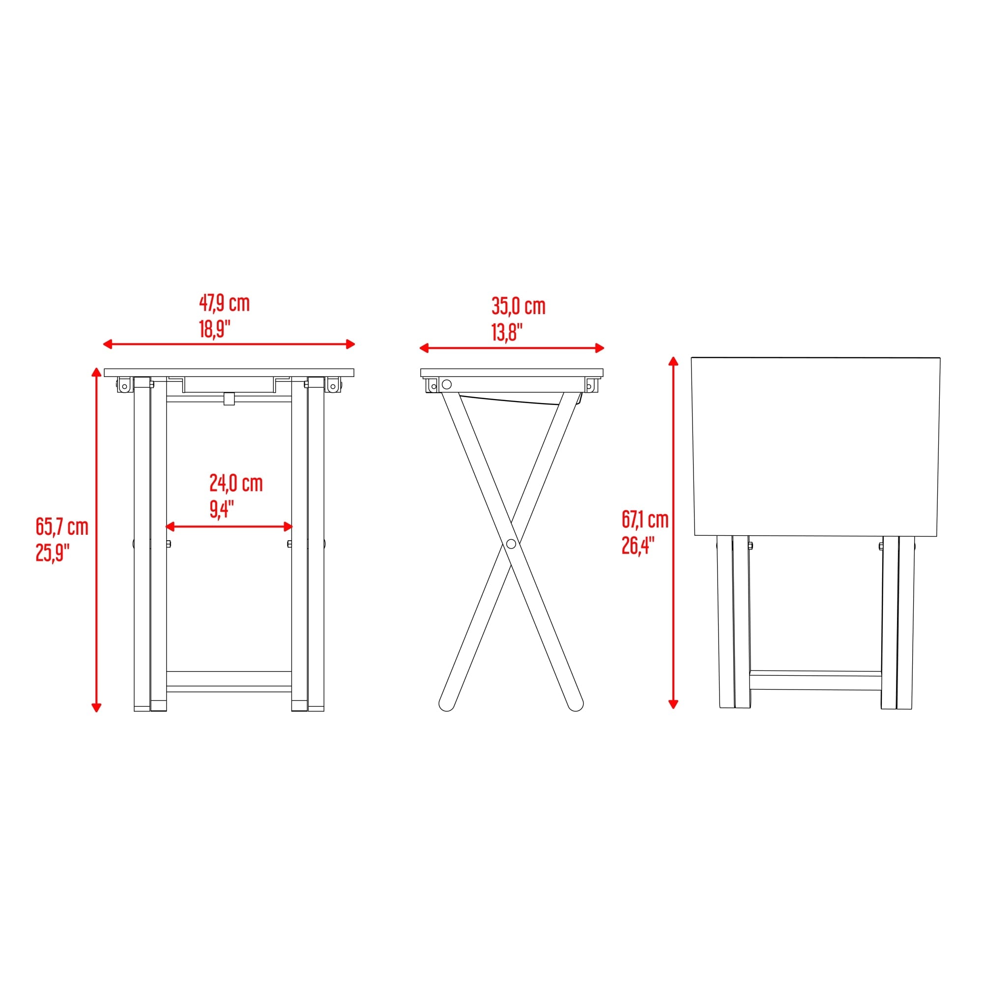 MESA PLEGABLE OTIS 65,7X47,9X35 CM FRESNO - 4