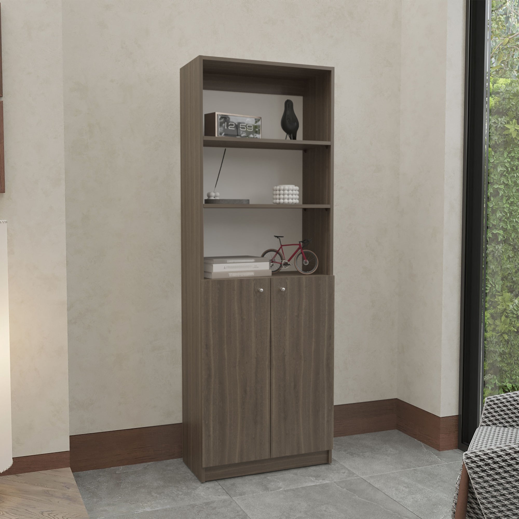 ESTANTE HOME-E M4 2 PUERTAS 5 NIVELES MILAN Y BLANCO - 5
