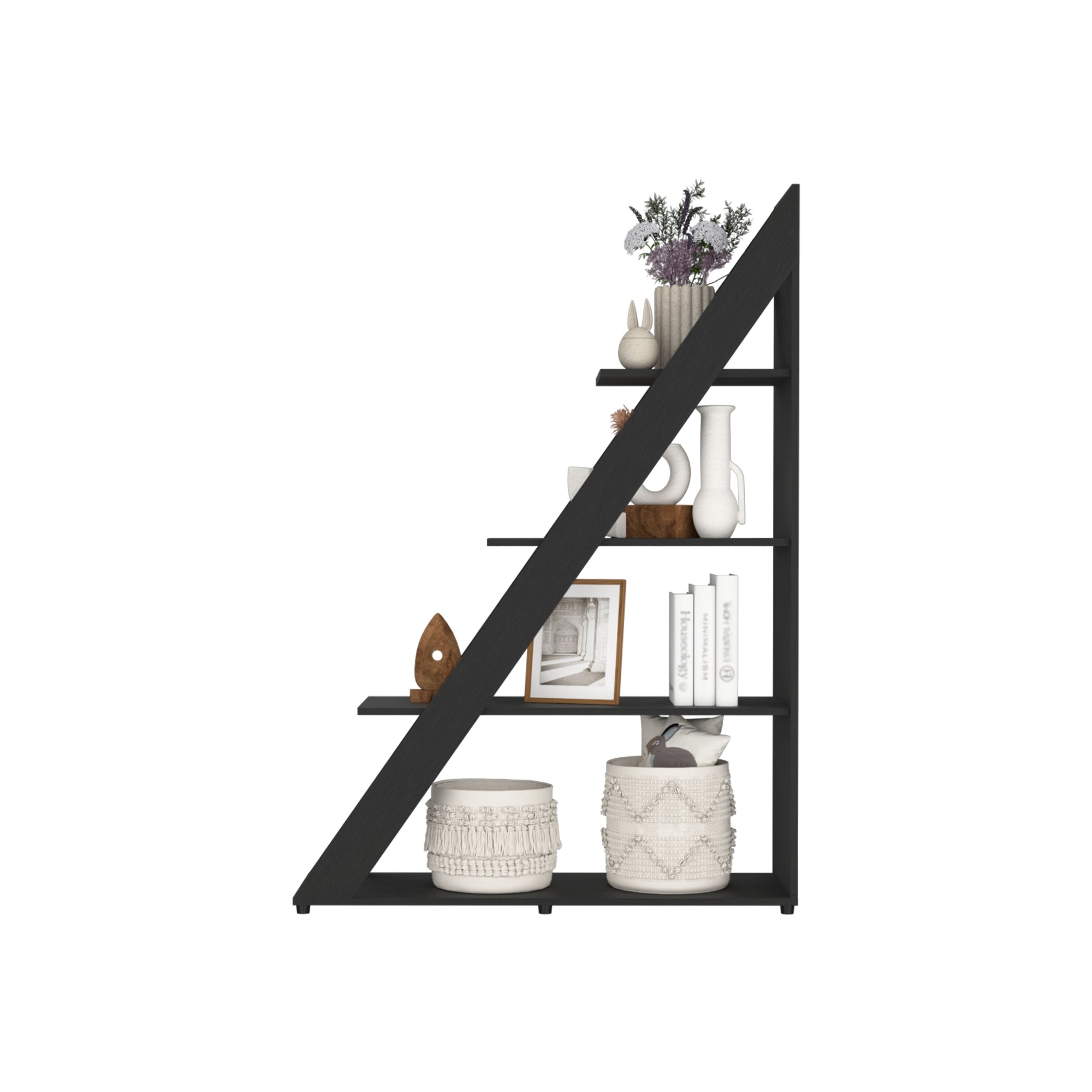BIBLIOTECA DIAGONAL LORAIN 3 REPISAS WENGUE 150X105X34,9 CM - 2