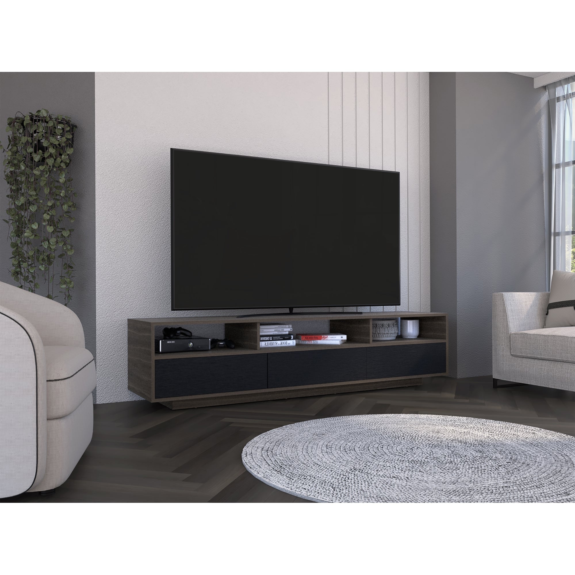 RACK TV 90' BELLAGIO SIENA Y WENGUE 50X210X50 CM - 12
