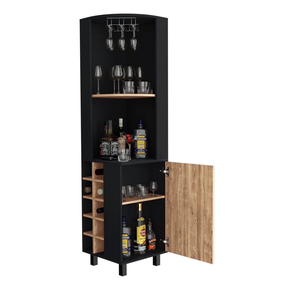 BAR ESQUINERO KAIA 180X45X45 CM 1 PUERTA WENGUE Y MIEL - 1