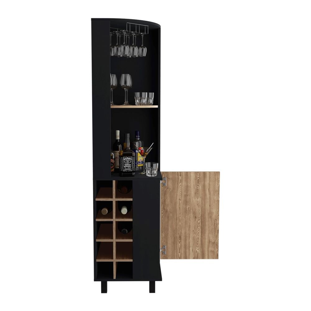 BAR ESQUINERO KAIA 180X45X45 CM 1 PUERTA WENGUE Y MIEL - 2