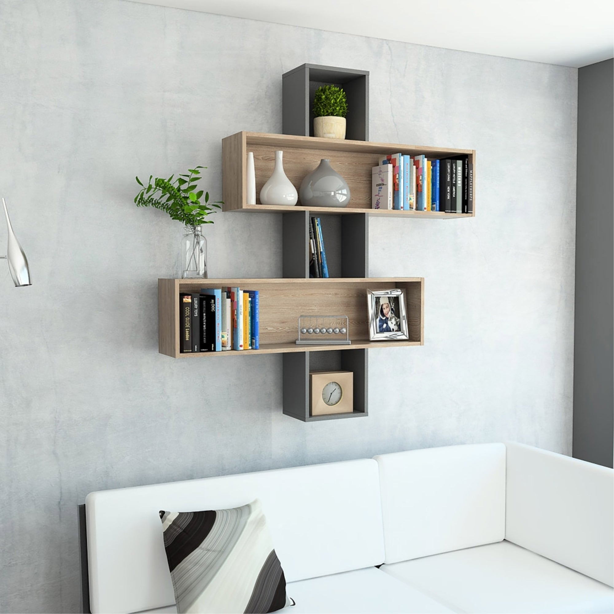 REPISA WALL 132X127X20 CM MIEL Y PLOMO - 5