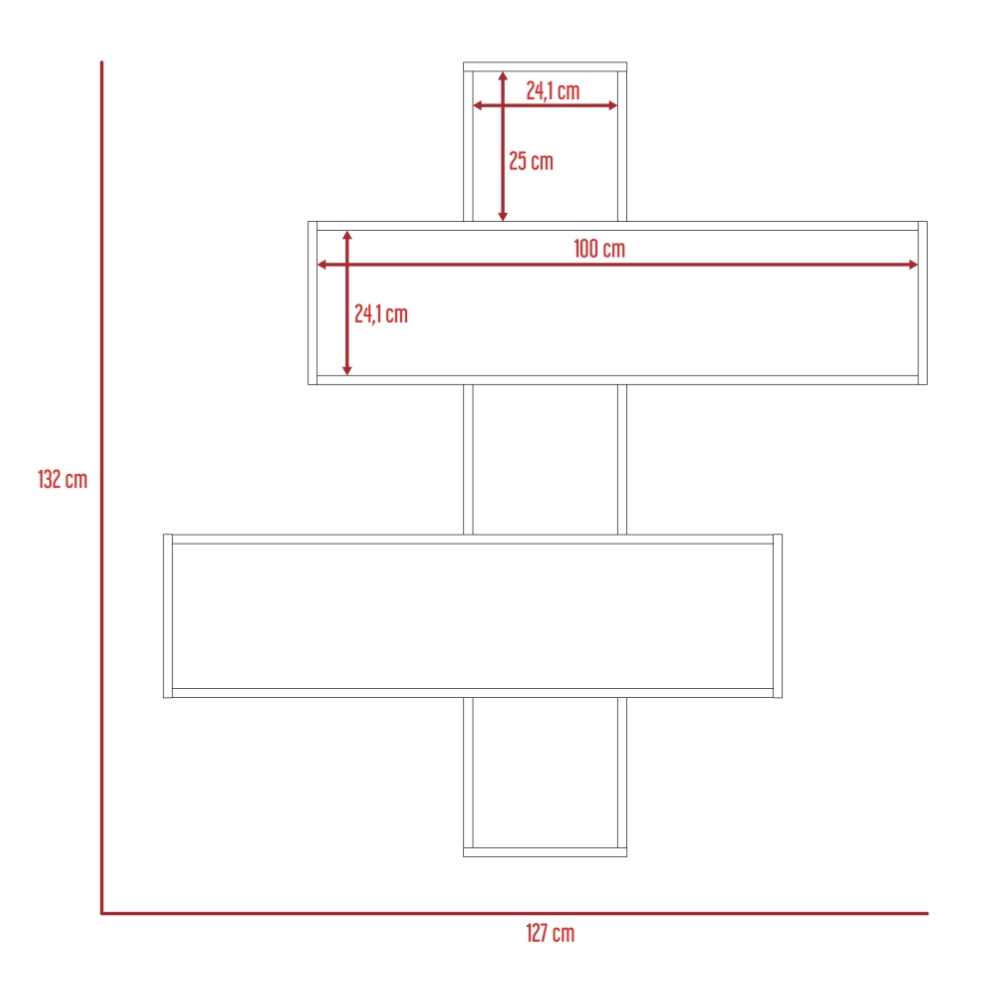 REPISA WALL 132X127X20 CM MIEL Y PLOMO - 7