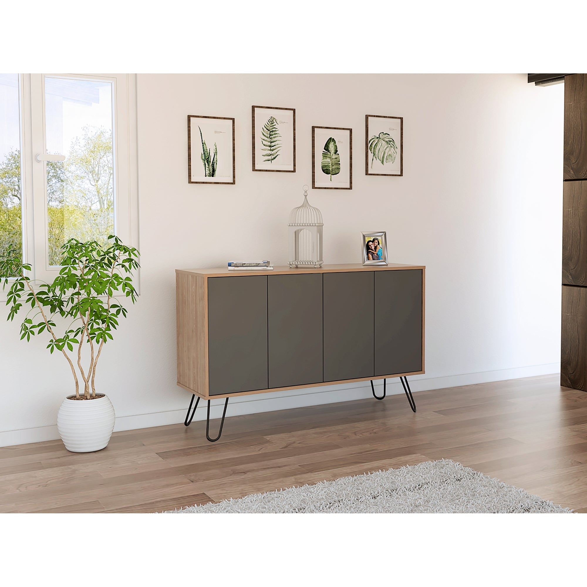 BUFFET VASSEL MIEL Y PLOMO 75,6X117,1X38,6 CM - 10