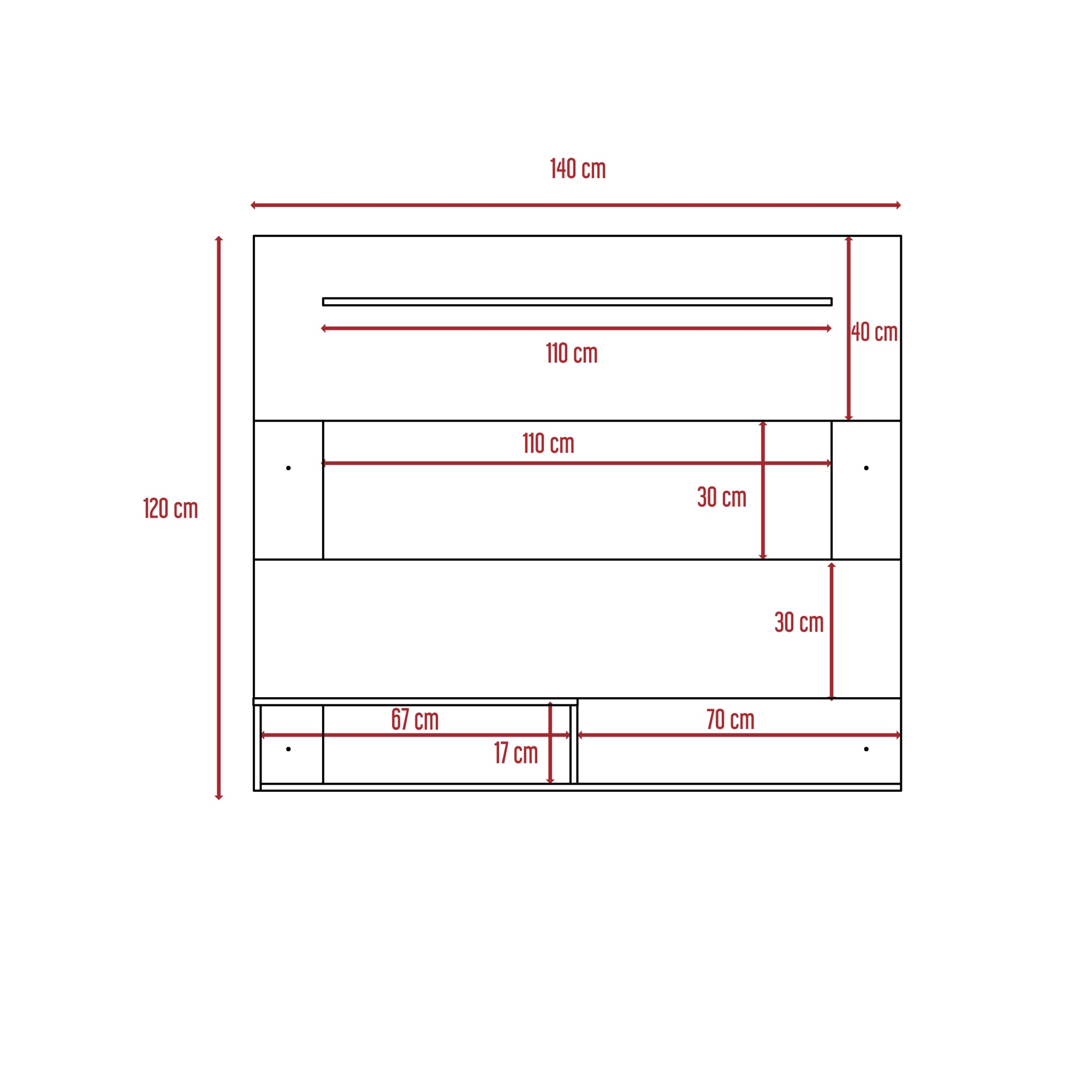 PANEL TV 55' BEIJING 120X140X31,5 CM DUNA Y BLANCO - 7