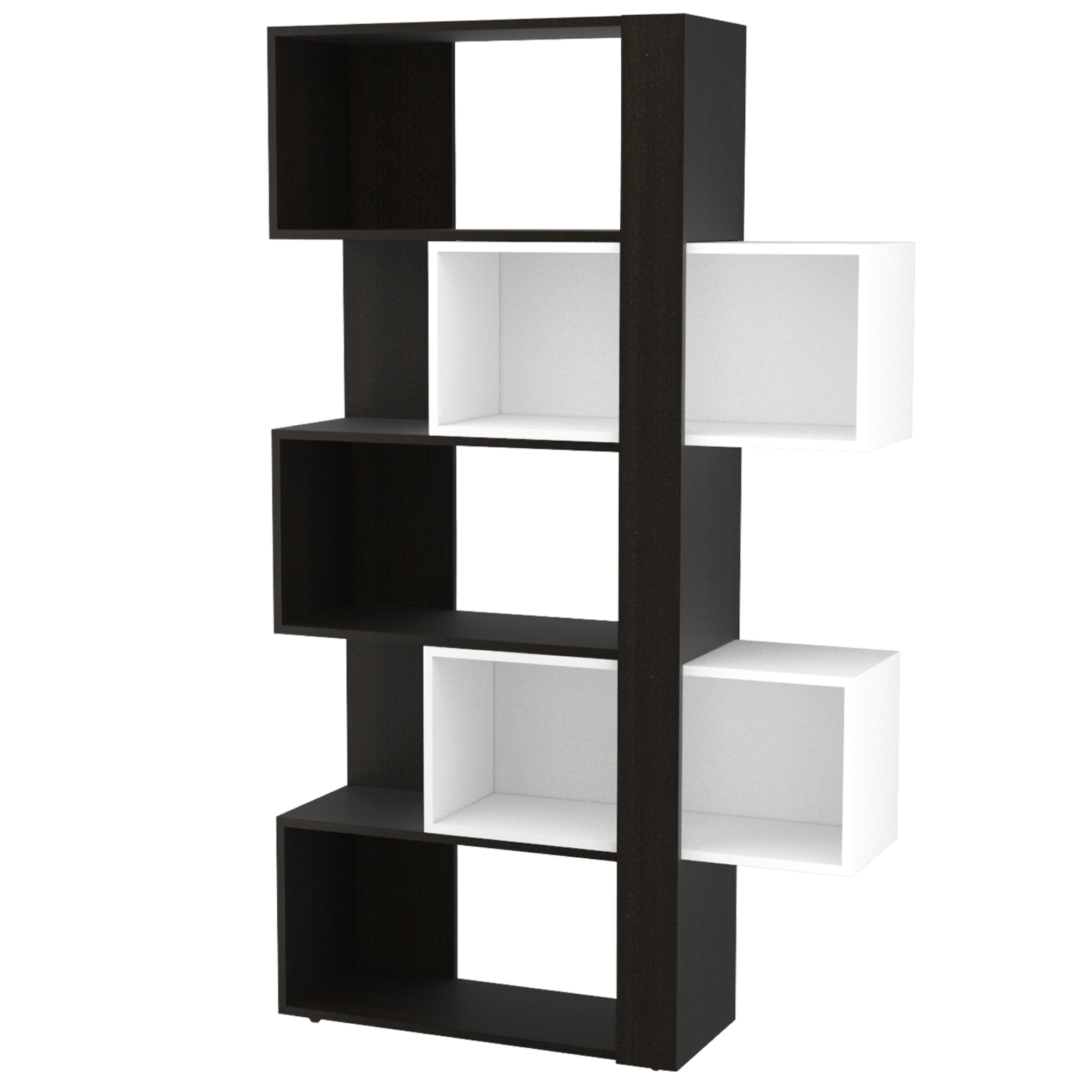 BIBLIOTECA BEIJING 2 MODULOS MOBILES WENGUE Y BLANCO - 3