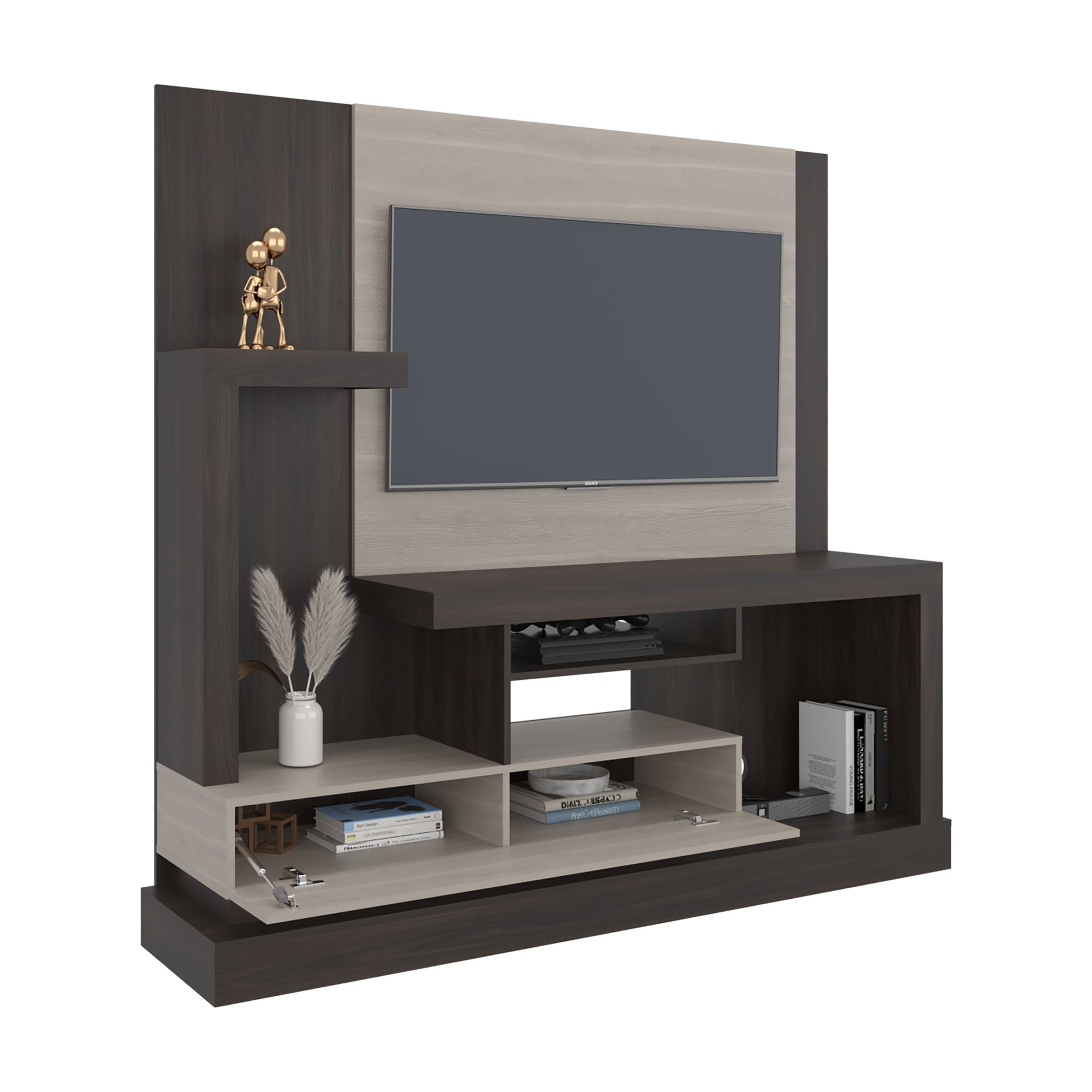 ESTANTE TV 55' ALCACERES 1 PUERTA 180X172,2X41,5 CM NOGAL Y MIEL - 5