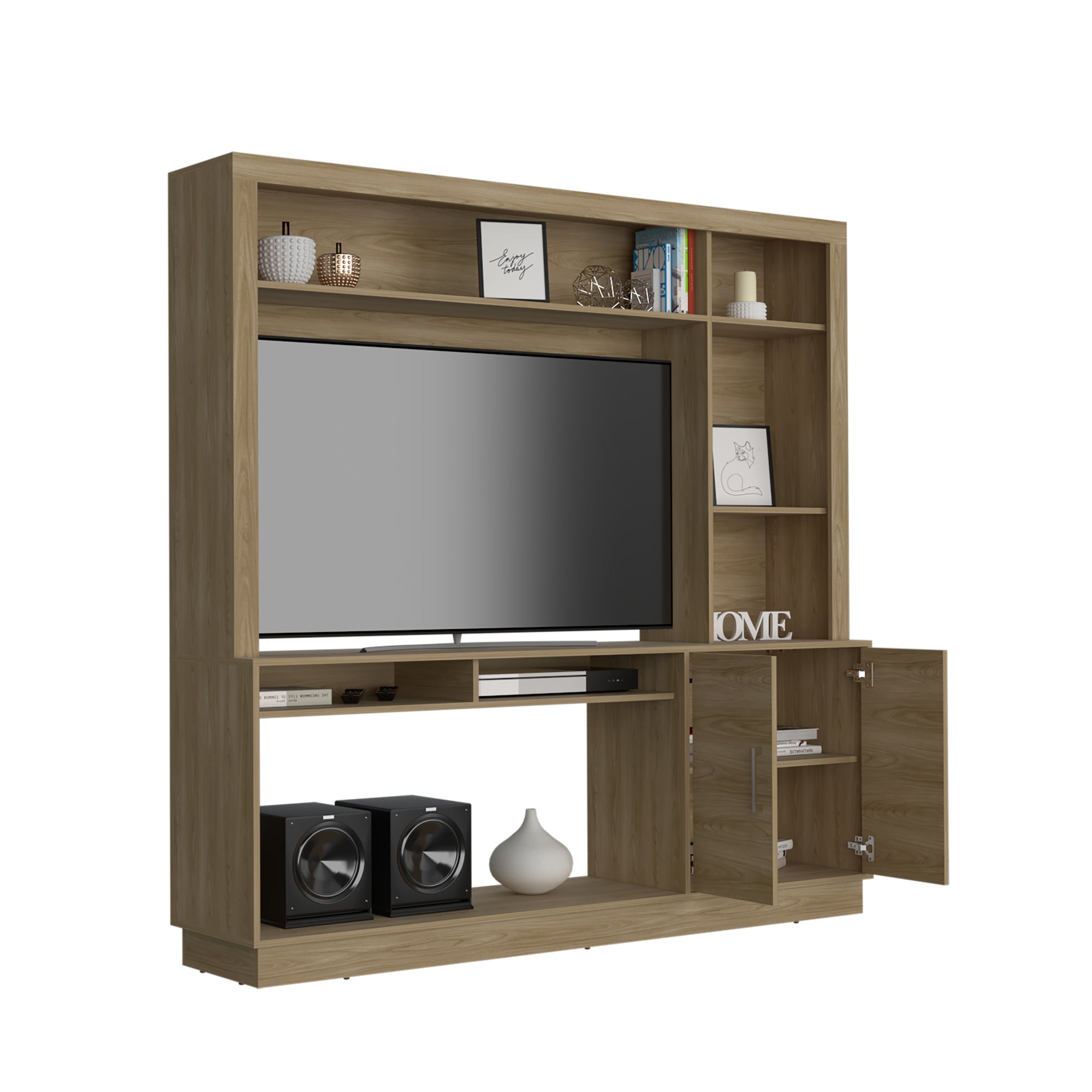 ESTANTE TV 55' CANTABRIA 2 PUERTAS FRESNO 180X180X40 CM - 1
