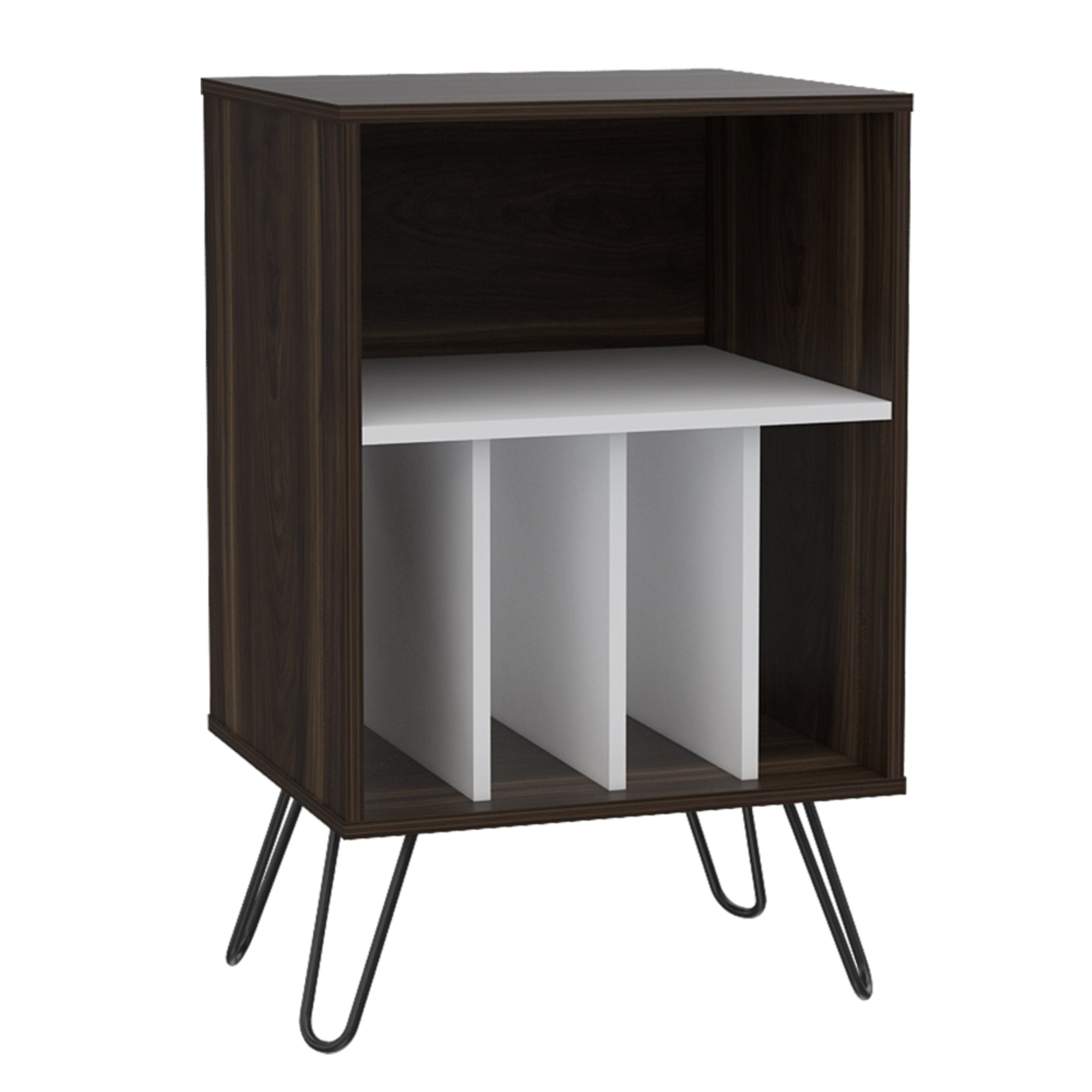 MUEBLE AUXILIAR VASSEL CAFE Y BLANCO 80X50X45 CM - 3