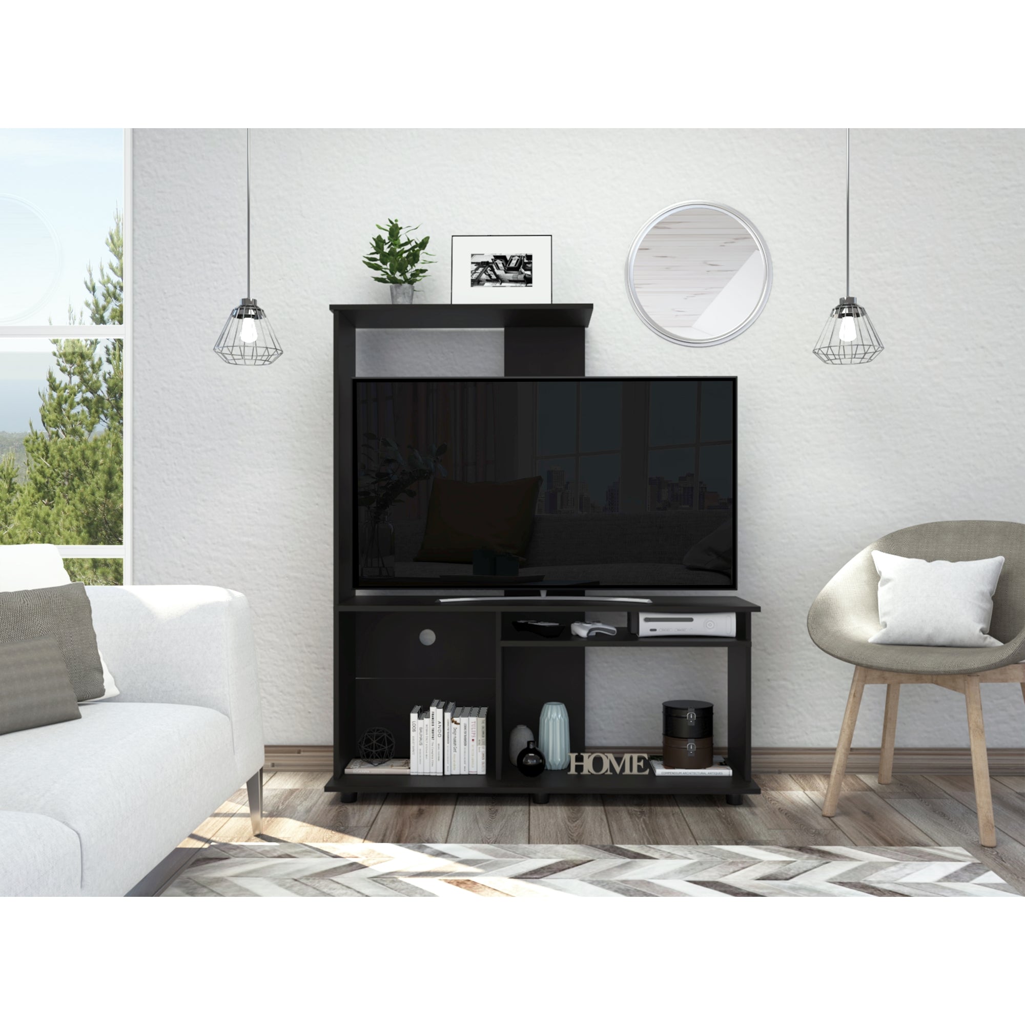 ESTANTE TV 50' MAGALLANES WENGUE 140X120X40 CM - 5