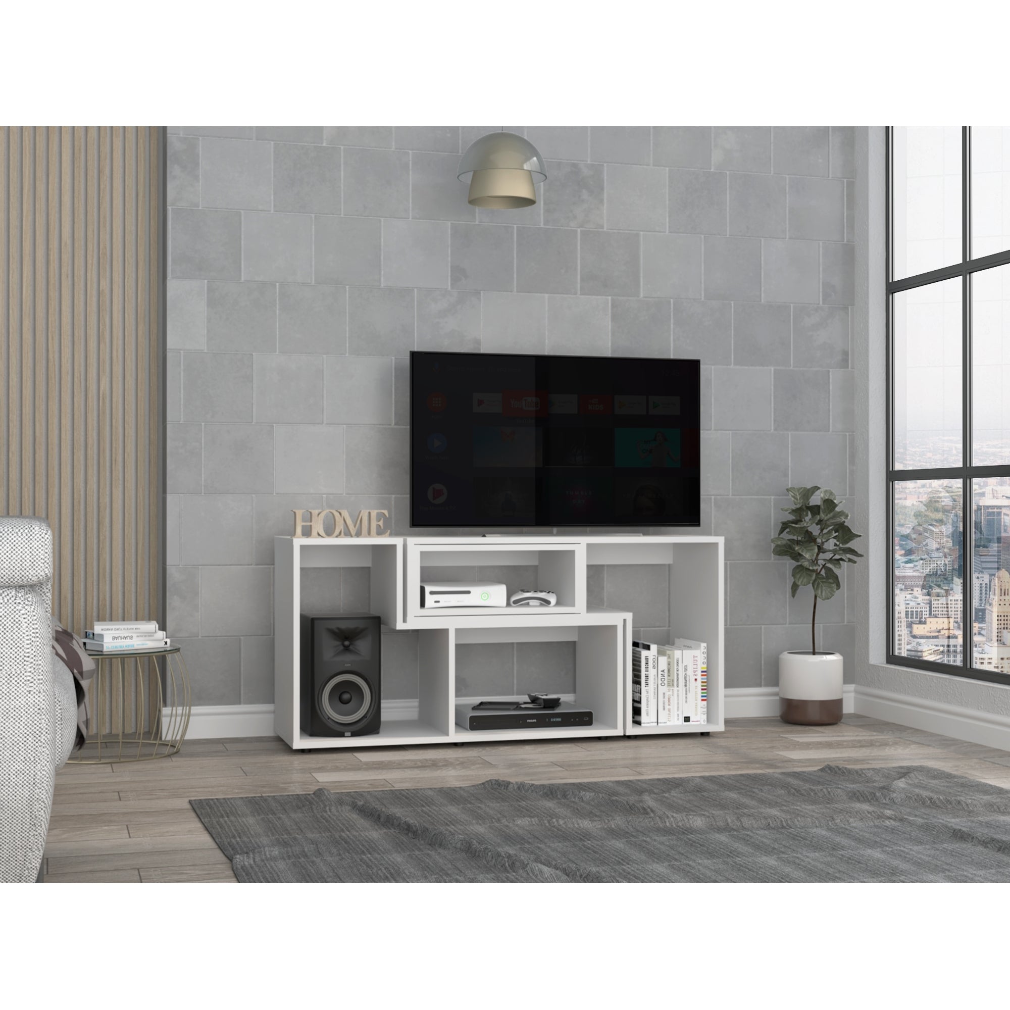 RACK TV 40' EXTENSIBLE 120-160 CM BEIJING BLANCO - 5