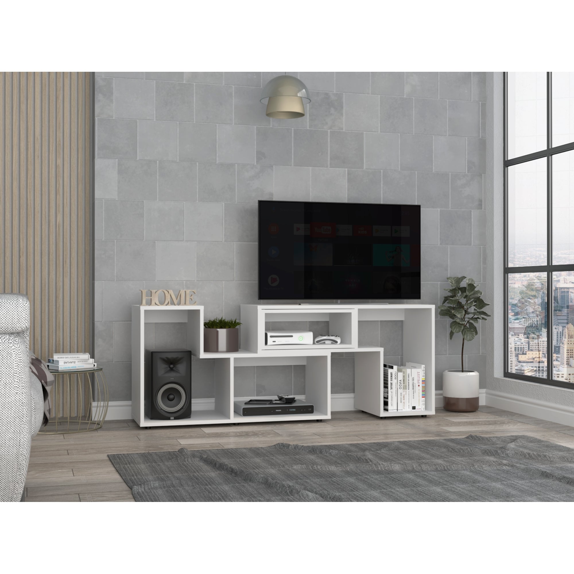 RACK TV 40' EXTENSIBLE 120-160 CM BEIJING BLANCO - 6