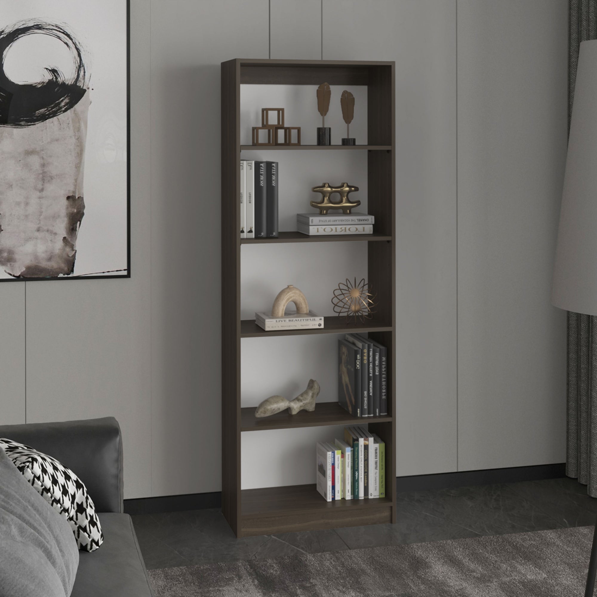 ESTANTE HOME-E M3 5 NIVELES MILAN Y BLANCO - 5