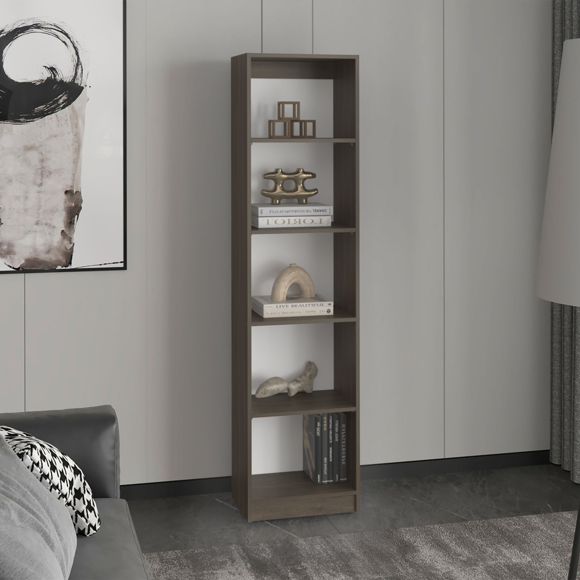 ESTANTE HOME-E M2 5 NIVELES MILAN Y BLANCO - 5