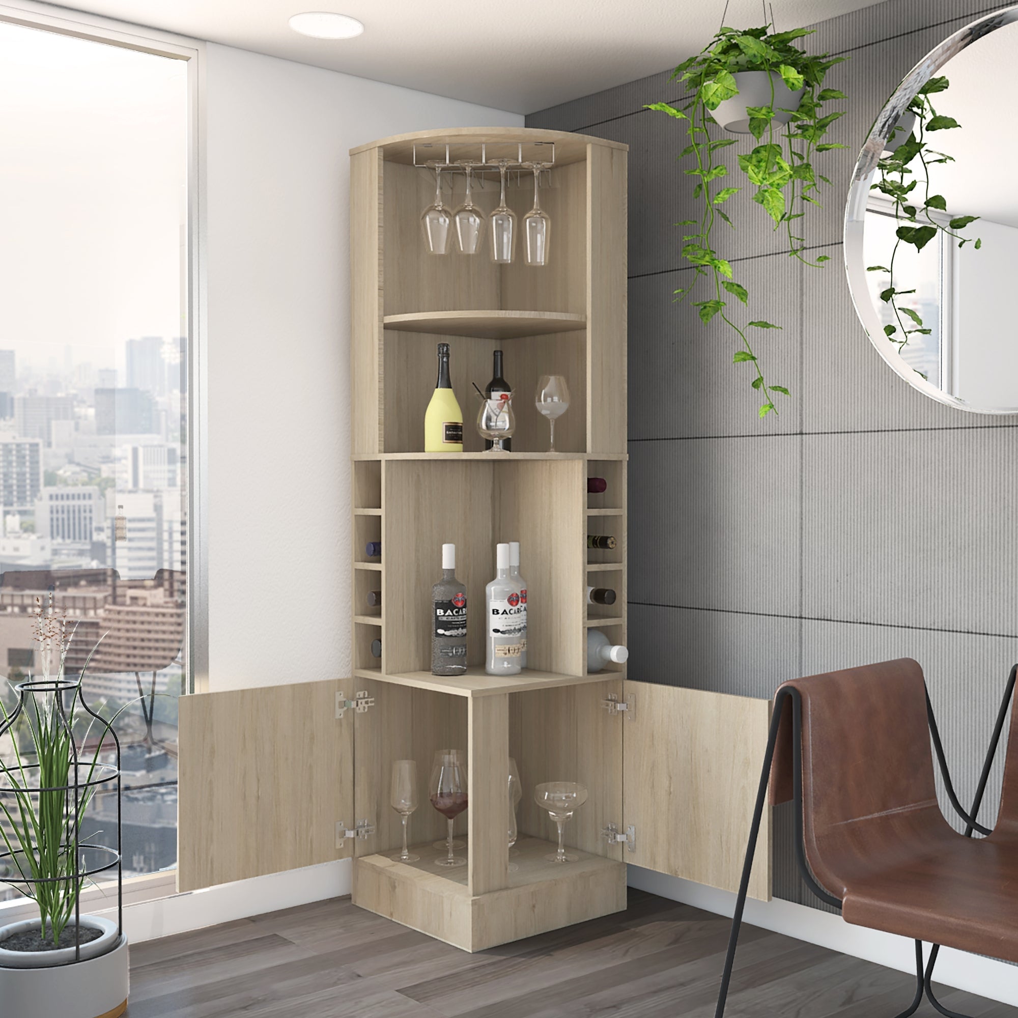 BAR ESQUINERO KAVA BEIJING ROVERE 180,6X46,9X46,9 CM - 6