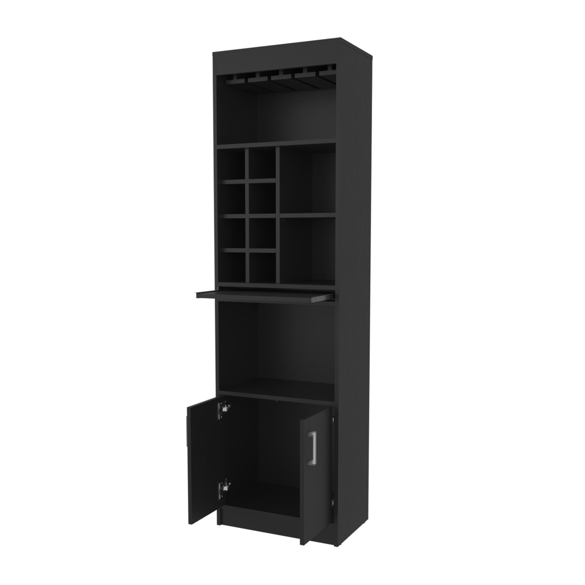 BAR ALTO SYRAH 180X51X32 CM WENGUE CON PORTACOPAS - 4