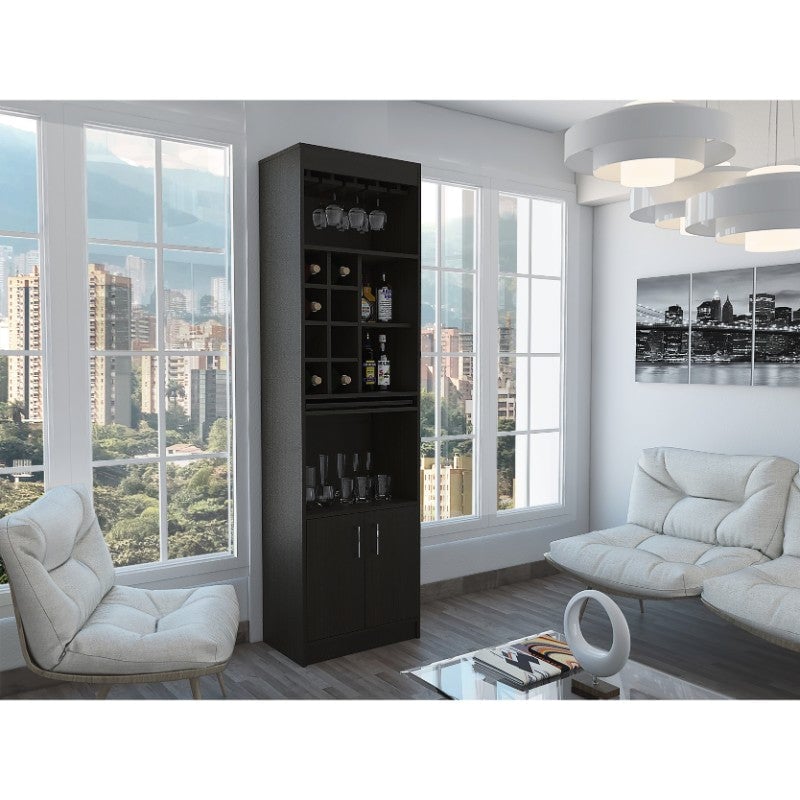 BAR ALTO SYRAH 180X51X32 CM WENGUE CON PORTACOPAS - 5