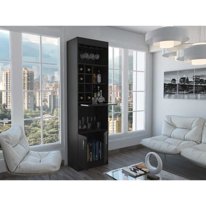 BAR ALTO SYRAH 180X51X32 CM WENGUE CON PORTACOPAS - 6