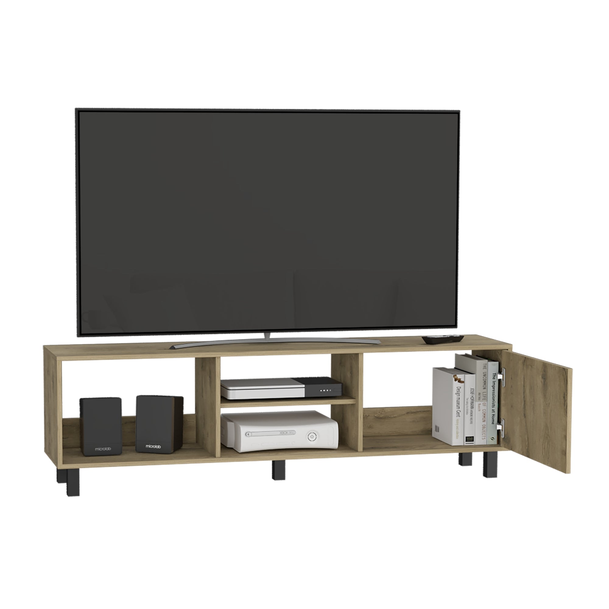 RACK TV 65' TUNEZ 1 PUERTA MACADAMIA 47,5X160X35 CM - 1