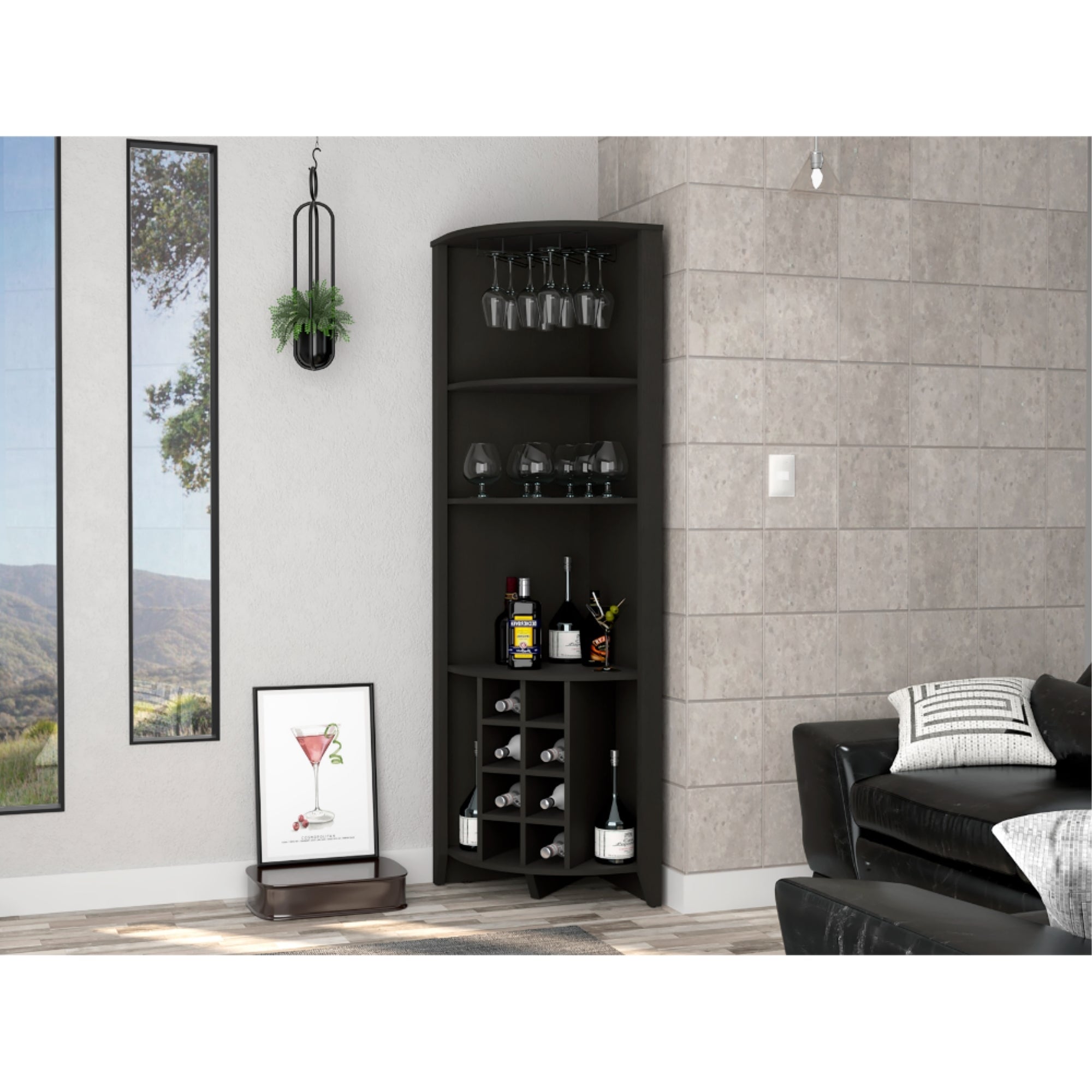BAR ESQUINERO ESSENTIAL WENGUE 180X49X49 CM - 1
