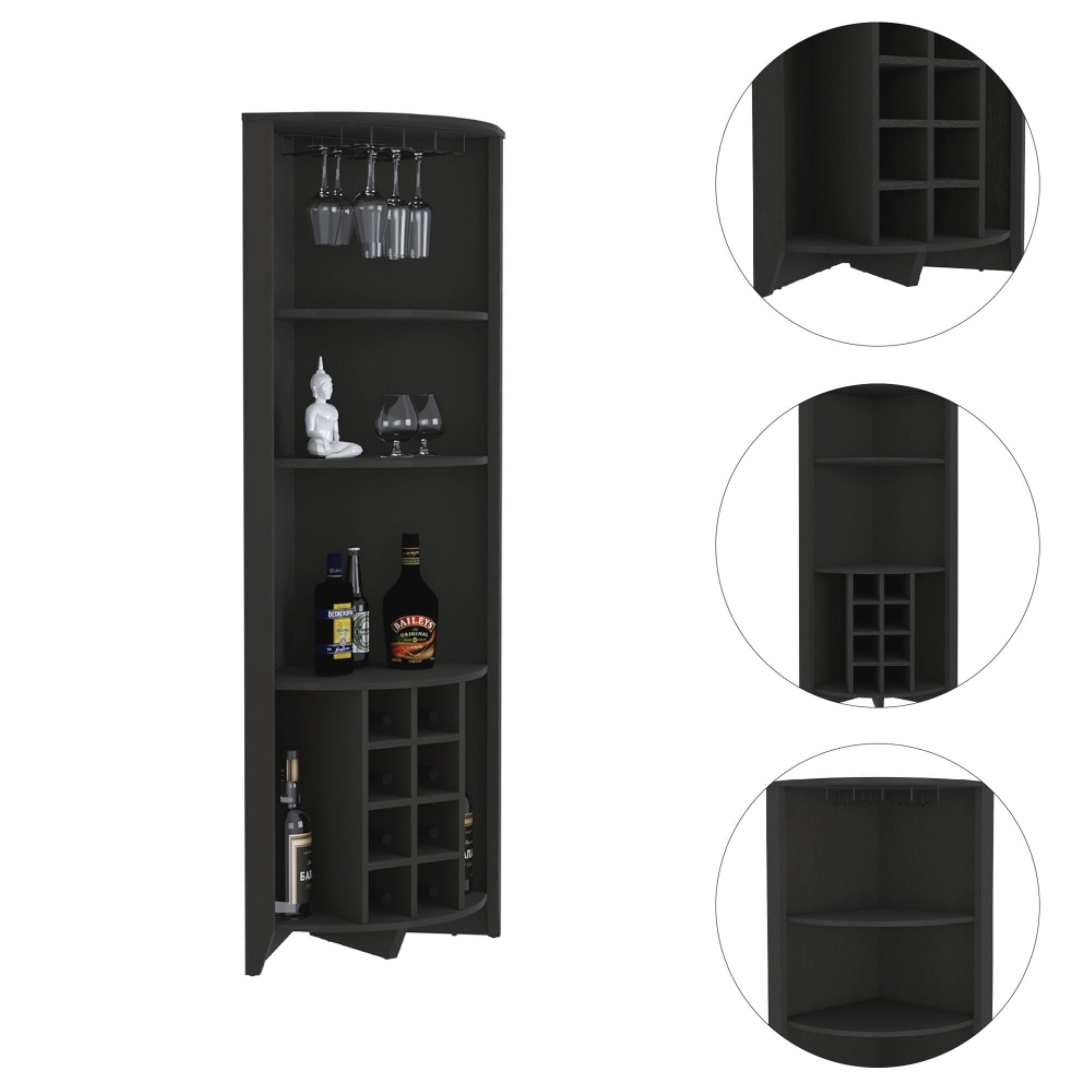 BAR ESQUINERO ESSENTIAL WENGUE 180X49X49 CM - 6