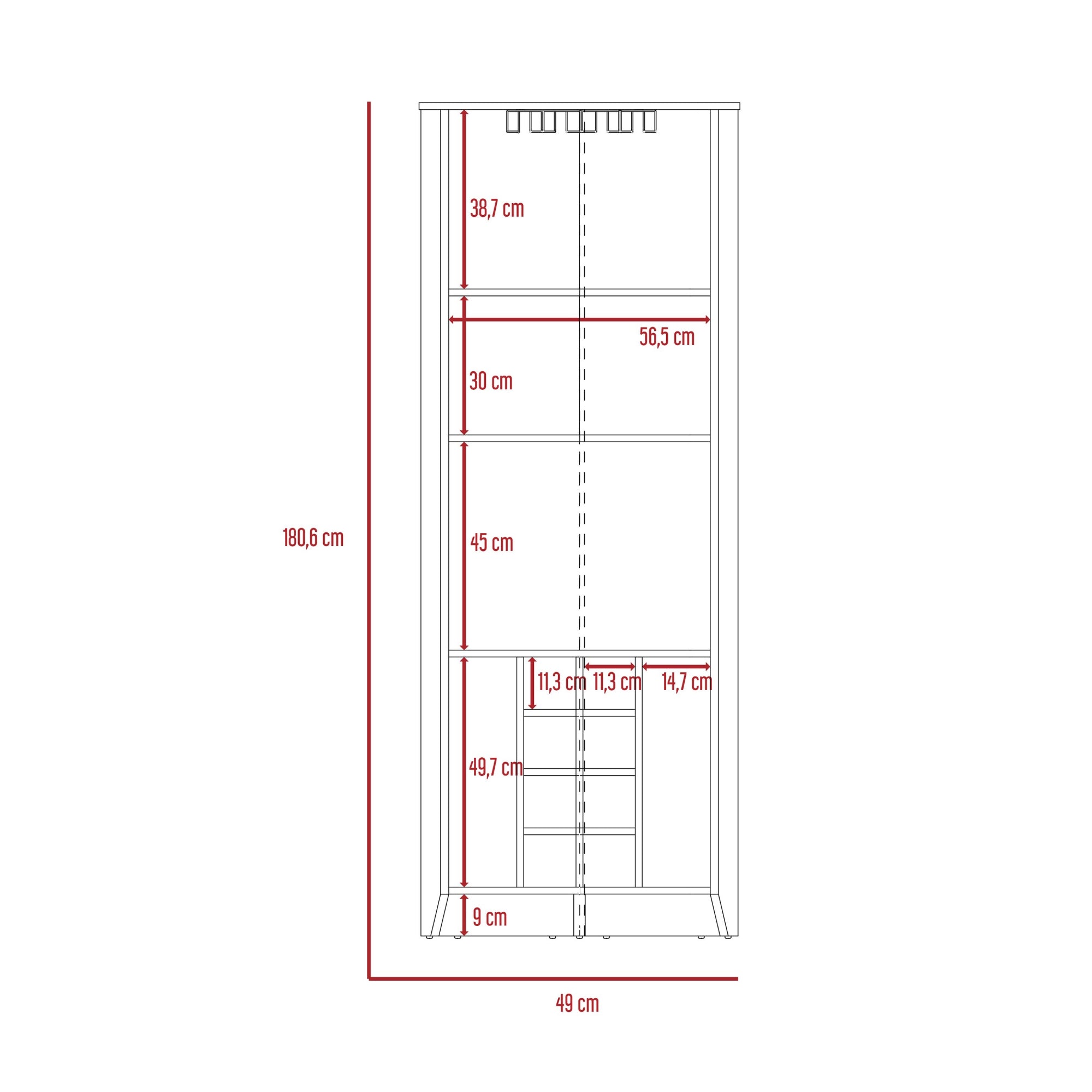 BAR ESQUINERO ESSENTIAL COÑAC 180X49X49 CM - 7