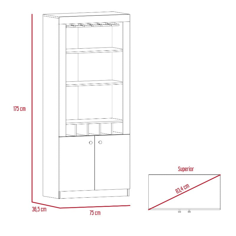 BAR ALTO BELLAGIO 175X75X36 CM SIENA Y WENGUE - 10
