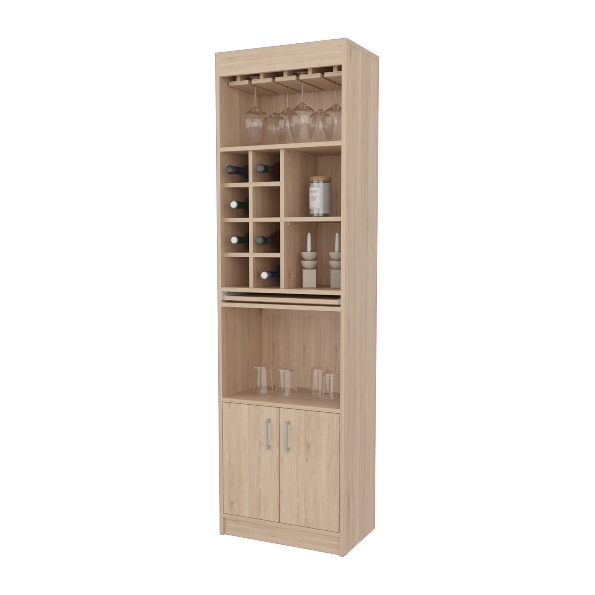 BAR ALTO SYRAH 180X51X32 CM ROVERE CON PORTACOPAS - 1