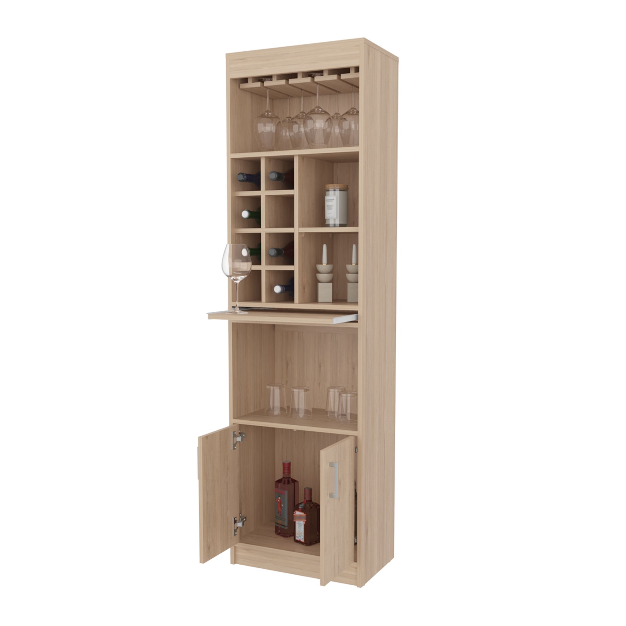 BAR ALTO SYRAH 180X51X32 CM ROVERE CON PORTACOPAS - 2
