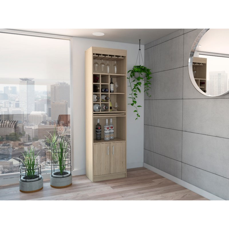 BAR ALTO SYRAH 180X51X32 CM ROVERE CON PORTACOPAS - 5